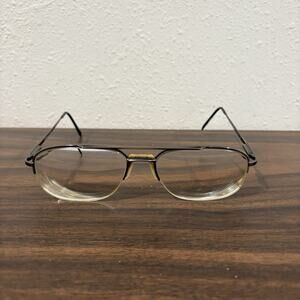 Vtg Stetson XL-5 60-18 Zyloware 056 Eyeglasses Frames Metal Half Rim Aviator 80s